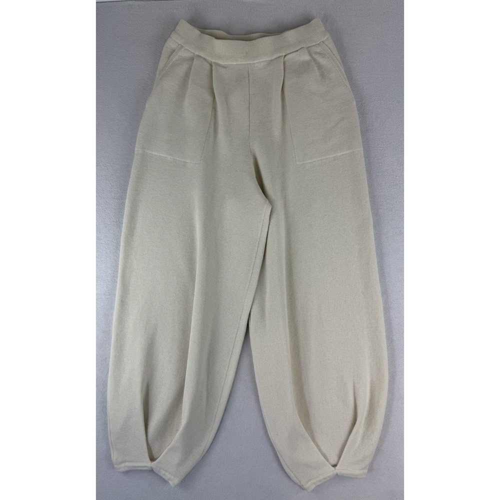 Free People Beach Freya Knit Barrel Leg Pants Size Large Cream Boho
